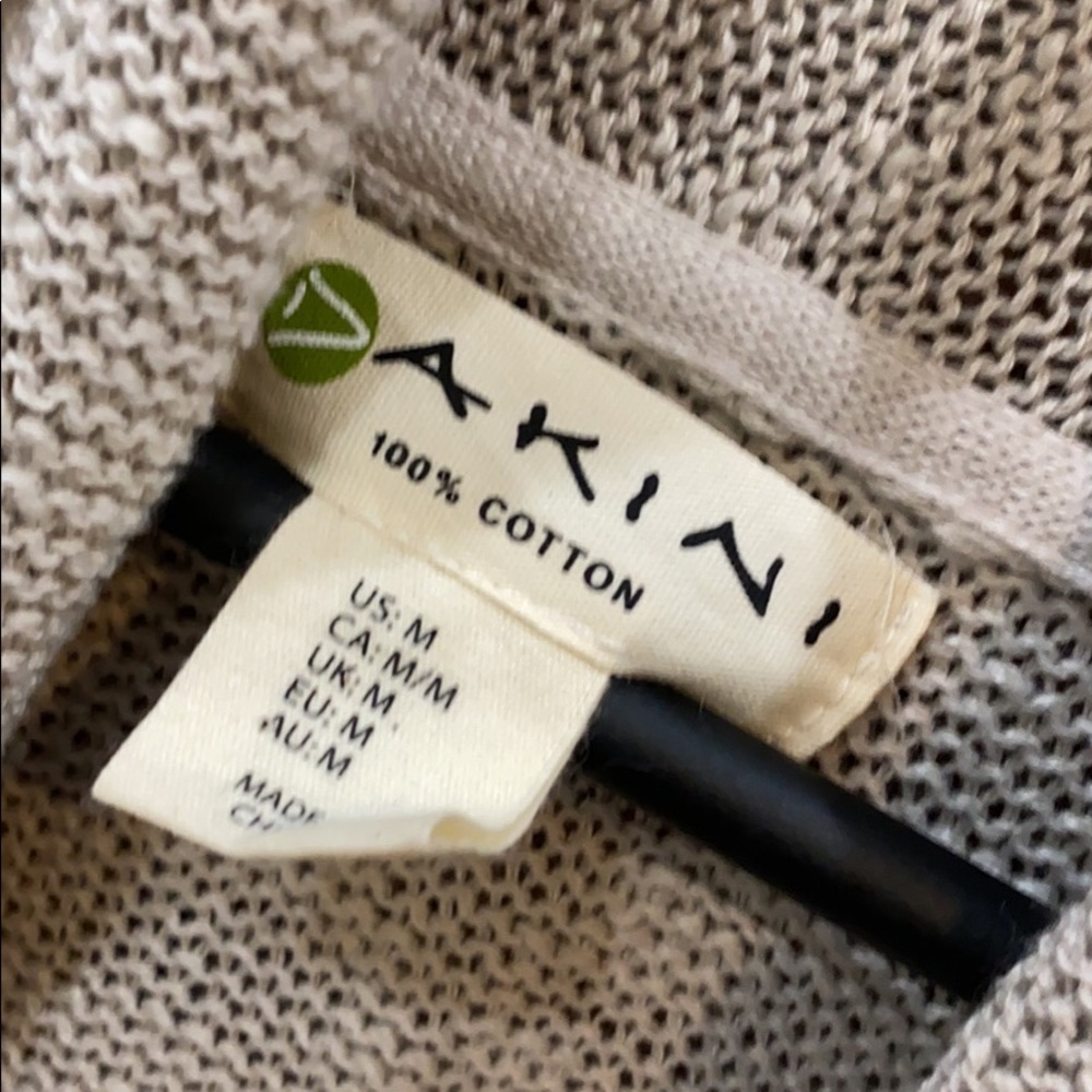Dakini Long Cardigan 100% Cotton Sweater Med Taupe